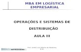 Prof. André Luis Ribeiro de Medeiros, M.Sc. MBA EM LOGÍSTICA EMPRESARIAL OPERAÇÕES E SISTEMAS DE DISTRIBUIÇÃO AULA III.