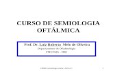 LRMO-semiologia ocular- AULA 11 CURSO DE SEMIOLOGIA OFTÁLMICA Prof. Dr. Luiz Roberto Melo de Oliveira Departamento de Oftalmologia FMUFMG - 2002.