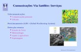 Sistemas de Telecomunicações Comunicações Via Satélite: Serviços Telecomunicações Comunicações pessoais Difusão Posicionamento (GPS -Global Positioning.