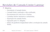 2004Mecânica dos Fluidos II Prof. António Sarmento - DEM/IST Revisões de Camada Limite Laminar u Matéria: –Introdução à Camada limite; –Camada limite confinada.