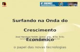 Surfando na Onda do Crescimento Econômico o papel das novas tecnologias José Henrique Noldin Júnior, eng., M.Sc. D.Sc. Gerente de Tecnologia Aplicada,