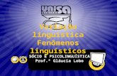 Variação linguística Fenômenos linguísticos SÓCIO E PSICOLINGUÍSTICA Prof.ª Gláucia Lobo.