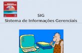 SIG Sistema de Informações Gerenciais. Dado e Informação.