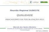 Marcelo dos Santos Monteiro Divisão de Fiscalização e Verificação da Conformidade Inmetro/Dqual Reunião Regional SUDESTE QUALIDADE INDICADORES DA FISCALIZAÇÃO.