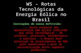 WS - Rotas Tecnológicas da Energia Eólica no Brasil Instruções do nosso Anfitrião:... basta preparar uma apresentação bem direta indicando que rotas tecnológicas.