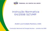 Instrução Normativa 04/2008 SLTI/MP André Luiz Furtado Pacheco, CISA Comissão Nacional de Energia Nuclear – outubro de 2009.