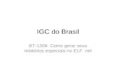 IGC do Brasil BT-1306: Como gerar seus relatórios especiais no ELF.net