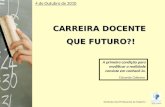 CARREIRA DOCENTE QUE FUTURO?! QUE FUTURO?! 4 de Outubro de 2010 Sindicato dos Professores da Madeira A primeira condição para modificar a realidade consiste.