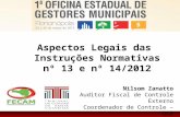 Aspectos Legais das Instruções Normativas nº 13 e nº 14/2012 Nilsom Zanatto Auditor Fiscal de Controle Externo Coordenador de Controle – DCE nzanatto@tce.sc.gov.br