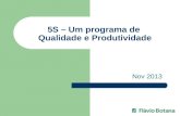 5S – Um programa de Qualidade e Produtividade Nov 2013.