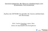 Ações da CETESB na gestão de riscos ambientais em ferrovias Gerenciamento de Riscos Ambientais em Sistemas Ferroviários Biól. Carlos Ferreira Lopes, Msc.