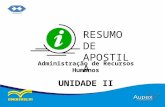 Administração de Recursos Humanos UNIDADE II RESUMO DE APOSTILA.