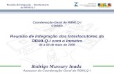 Reunião de Integração – Interlocutores da RBMLQ-I Rodrigo Mussury Inada Assessor da Coordenação-Geral da RBMLQ-I Coordenação-Geral da RBMLQ-I CORED Reunião.