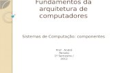 Fundamentos da arquitetura de computadores Sistemas de Computação: componentes Prof. André Renato 1º Semestre / 2012.