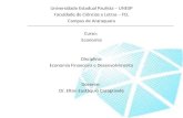 Universidade Estadual Paulista – UNESP Faculdade de Ciências e Letras – FCL Campus de Araraquara Curso: Economia Disciplina: Economia Financeira e Desenvolvimento.