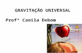 GRAVITAÇÃO UNIVERSAL Profª Camila Debom. Massa atrai massa. E a força que faz com que uma maçã caia do pé, em direção ao chão, é a mesma que mantém a.