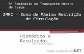 Luís Carlos Mota Gregório 5º Seminário de Transporte Urbano de Carga Companhia de Engenharia de Tráfego Histórico e Resultados ZMRC – Zona de Máxima Restrição.