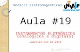 Medidas Eletromagnéticas Aula #19 1 Juazeiro Out 08,2010 Prof. José Américo Moura – Eng. Elétrica INSTRUMENTOS ELETRÔNICOS (analógicos e digitais)