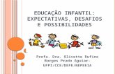 E DUCAÇÃO INFANTIL : EXPECTATIVAS, DESAFIOS E POSSIBILIDADES Profa. Dra. Olivette Rufino Borges Prado Aguiar- UFPI/CCE/DEFE/NEPEEIA.