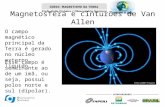 Magnetosfera e cinturões de Van Allen O campo magnético principal da Terra é gerado no núcleo externo líquido. Esse campo é semelhante ao de um imã, ou.