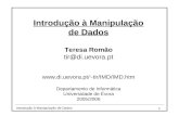 1 Introdução à Manipulação de Dados Teresa Romão tir@di.uevora.pt tir/IMD/IMD.htm Departamento de Informática Universidade de Évora 2005/2006.