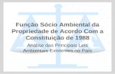 Função Sócio Ambiental da Propriedade de Acordo Com a Constituição de 1988 Análise das Principais Leis Ambientais Existentes no País.