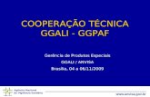 Agência Nacional de Vigilância Sanitária  COOPERAÇÃO TÉCNICA GGALI - GGPAF Gerência de Produtos Especiais GGALI / ANVISA Brasília, 04.