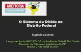 Eugênia Lacerda Lançamento do NÚCLEO-DF da Auditoria Cidadã Da Dívida Plenário da Câmara Legislativa do DF Brasília, 27 de março de 2014 O Sistema da Dívida.