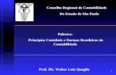 1 Conselho Regional de Contabilidade Do Estado de São Paulo Palestra: Princípios Contábeis e Normas Brasileiras de Contabilidade Prof. Ms. Walter Luiz.