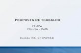 PROPOSTA DE TRABALHO CHAPA Cláudia – Both Gestão IBA (2012/2014)
