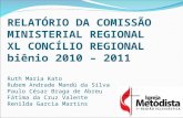 RELATÓRIO DA COMISSÃO MINISTERIAL REGIONAL XL CONCÍLIO REGIONAL biênio 2010 – 2011 Ruth Maria Kato Rubem Andrade Mandú da Silva Paulo César Braga de Abreu.