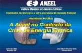 A Aneel no Contexto da Crise de Energia Elétrica A Aneel no Contexto da Crise de Energia Elétrica junho de 2001 Brasília - DF junho de 2001 Brasília -