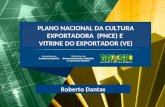 PLANO NACIONAL DA CULTURA EXPORTADORA (PNCE) E VITRINE DO EXPORTADOR (VE) Roberto Dantas.
