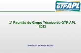 1 1ª Reunião do Grupo Técnico do GTP APL 2012 Brasília, 22 de março de 2012.