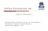 Universidade Federal Rural de Pernambuco Professor: Abner Corrêa Barros abnerbarros@gmail.com Infra-Estrutura de Hardware Lógica Booleana.