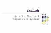 Scilab Aula 3 – Chapter 1 Signals and Systems. Solução de sistemas lineares Para resolver um sistema linear utilizamos a seguinte fórmula: X = inv(A)