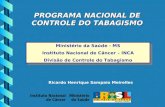 PROGRAMA NACIONAL DE CONTROLE DO TABAGISMO Ministério da Saúde - MS Instituto Nacional de Câncer – INCA Divisão de Controle do Tabagismo Ricardo Henrique.