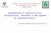 AGRONEGÓCIO BRASILEIRO: Perspectivas, desafios e uma agenda de desenvolvimento Geraldo Sant’Ana de Camargo Barros Centro de Estudos Avançados em Economia.