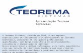 Apresentação Teorema Gerencial A Teorema Sistemas, fundada em 1994, é uma empresa especializada em Consultoria e Desenvolvimento de Sistemas Gerenciais,