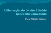 Oscar Valente Cardoso. A Efetivação do Direito à Saúde no Direito Comparado Duas polêmicas no Brasil: → O art. 196 garante – ou não – o direito de todos.