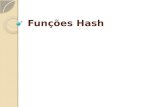 Funções Hash. Funçao Hash Uma função hash é um algoritmo que mapeia dados de comprimento variável para dados de comprimento fixo.algoritmodados.