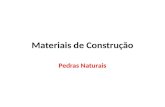 Materiais de Construção Pedras Naturais. Introdução Histórico: – Um dos mais antigos materiais de construção, junto com a madeira; – Uso decrescente em.