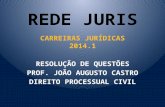 REDE JURIS CARREIRAS JURÍDICAS 2014.1 RESOLUÇÃO DE QUESTÕES PROF. JOÃO AUGUSTO CASTRO DIREITO PROCESSUAL CIVIL.