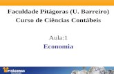 Faculdade Pitágoras (U. Barreiro) Curso de Ciências Contábeis Aula:1 Economia.