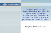 Levantamento das Necessidades de Mão de Obra dos Grandes Projetos no Estado do Espírito Santo para o período de 2005 à 2007. Projeto QUALIFICA-ES.
