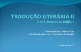 Universidade Gama Filho Pós-Graduação em Tradução de Inglês outubro 2012.