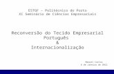 ESTGF – Politécnico do Porto XI Seminário de Ciências Empresariais Reconversão do Tecido Empresarial Português & Internacionalização Manuel Carlos 6 de.