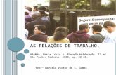 A S R ELAÇÕES DE T RABALHO. ARANHA, Maria Lúcia A. Filosofia da Educação. 2ª ed. São Paulo: Moderna, 2000, pp. 22-28. Profº Marcelo Victor de S. Gomes.