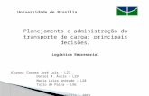 Planejamento e administração do transporte de carga: principais decisões. Logística Empresarial Alunos: Correa José Luís – L27 Daniel M. Ávila – L29 Maria.