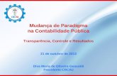Mudança de Paradigma na Contabilidade Pública Transparência, Controle e Resultados 21 de outubro de 2013 Diva Maria de Oliveira Gesualdi Presidente CRCRJ.